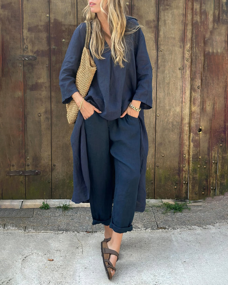 Carolyn Chic and Comfortable Set | Relaxed Fit Knit Top and Pants Set