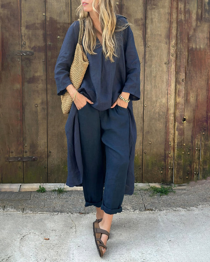 Carolyn Chic and Comfortable Set | Relaxed Fit Knit Top and Pants Set