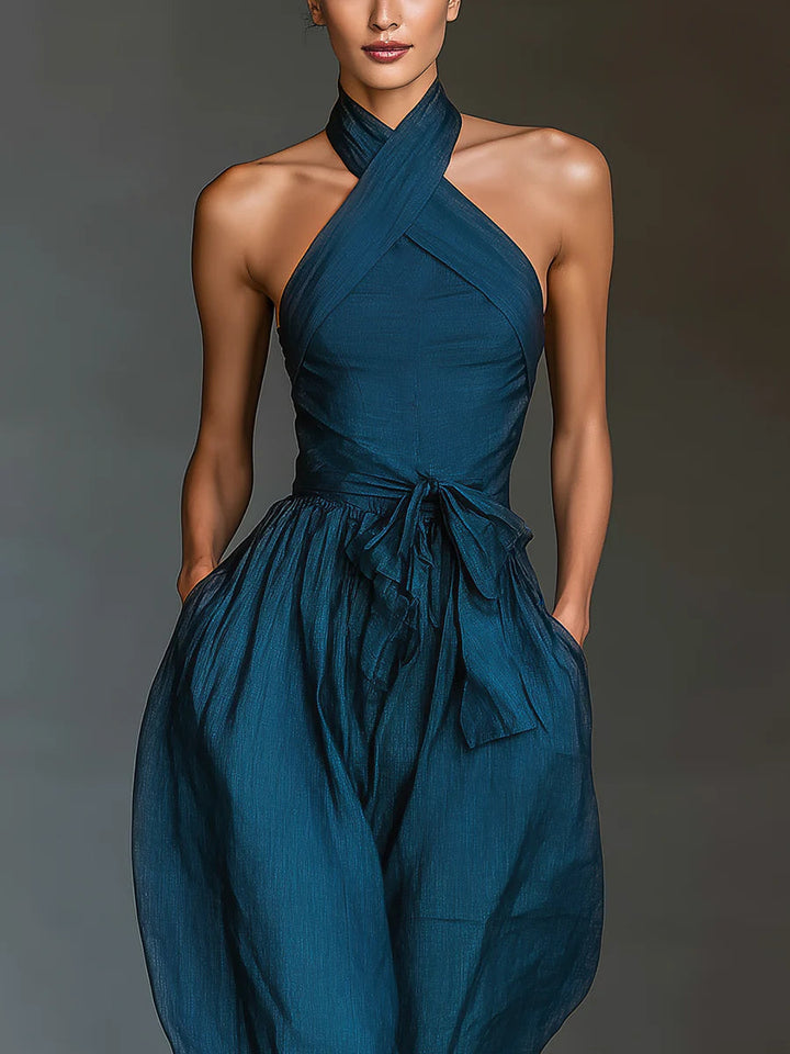 Mollie | Chic Jumpsuit with Belted Waist and Wide Legs