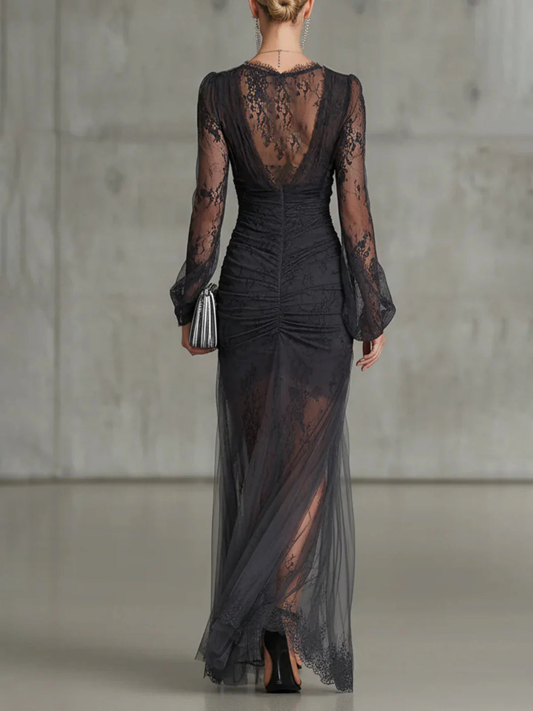 Jasmin - Floral Print Chiffon Maxi Dress