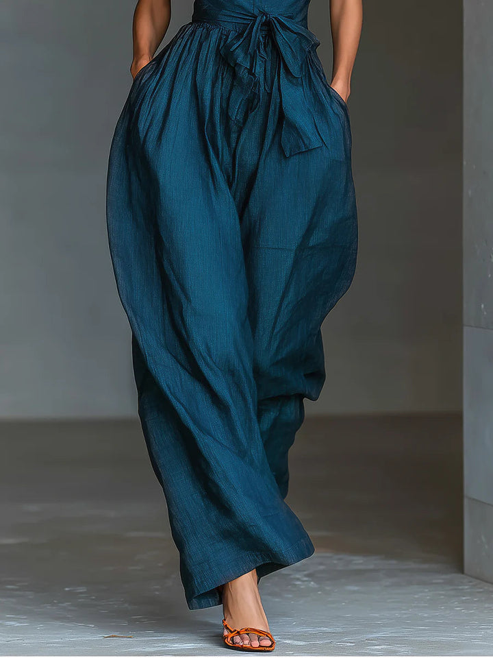 Mollie | Chic Jumpsuit with Belted Waist and Wide Legs