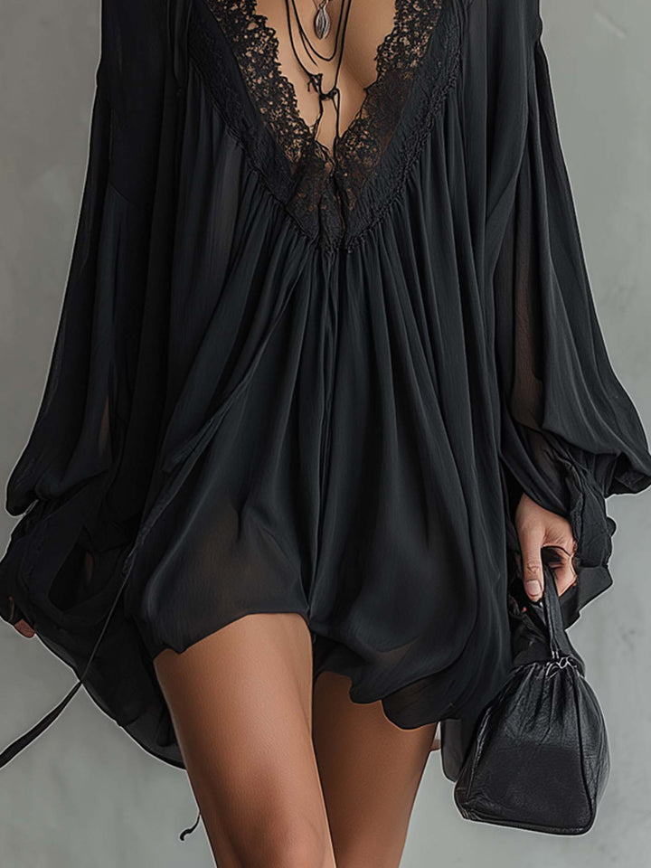 Amelie | Floral Print Three Quarter Sleeve Mini Dress