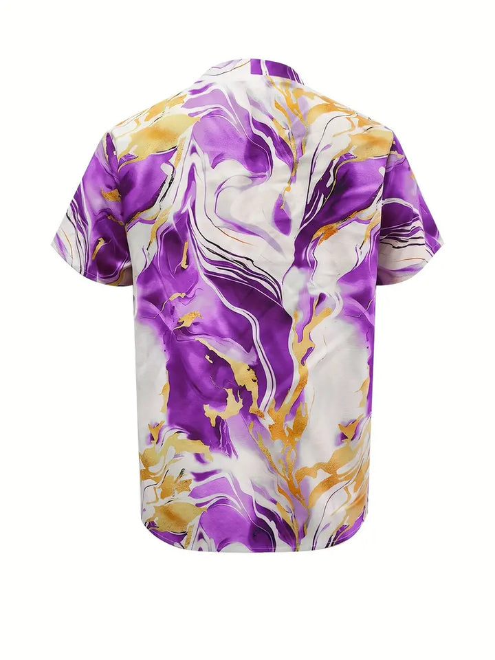 Mildred - Marble Print Short Sleeve Shirt
