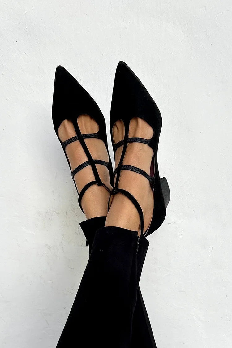 Giada | Pointed Toe Heels with Crossed Straps Footwear