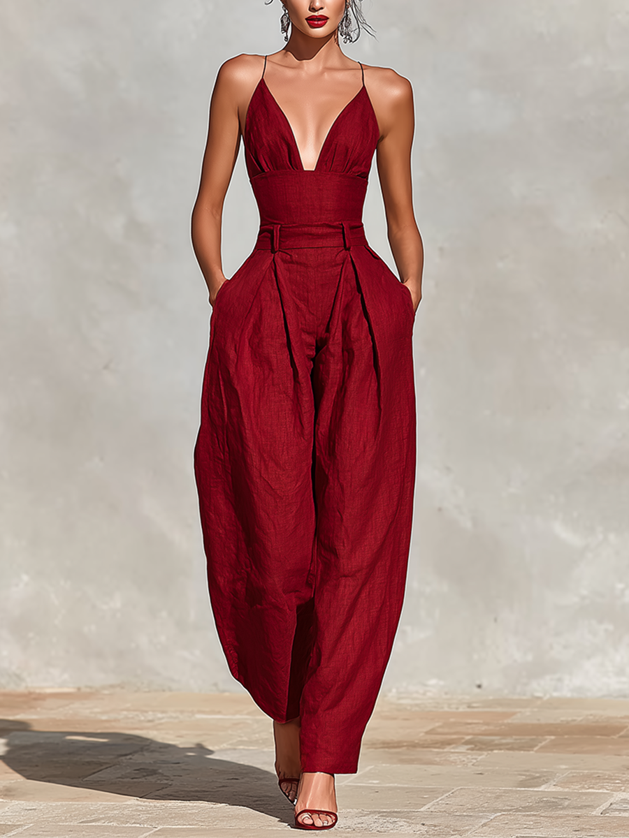 Hellen | Chic Jumpsuit with Belted Waist and Wide Legs