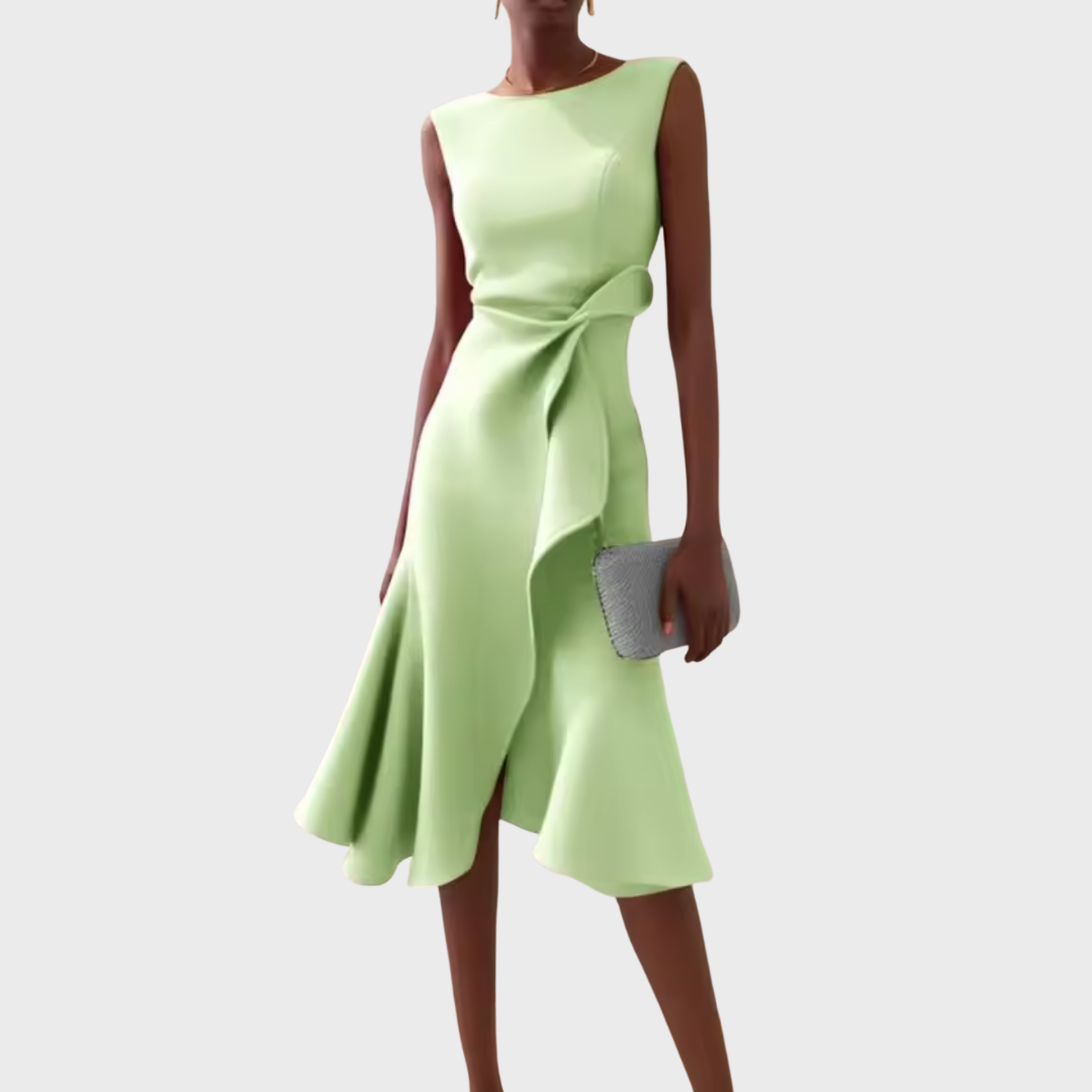 Amy's Wardrobe | Asymmetrical Draped Midi Dress