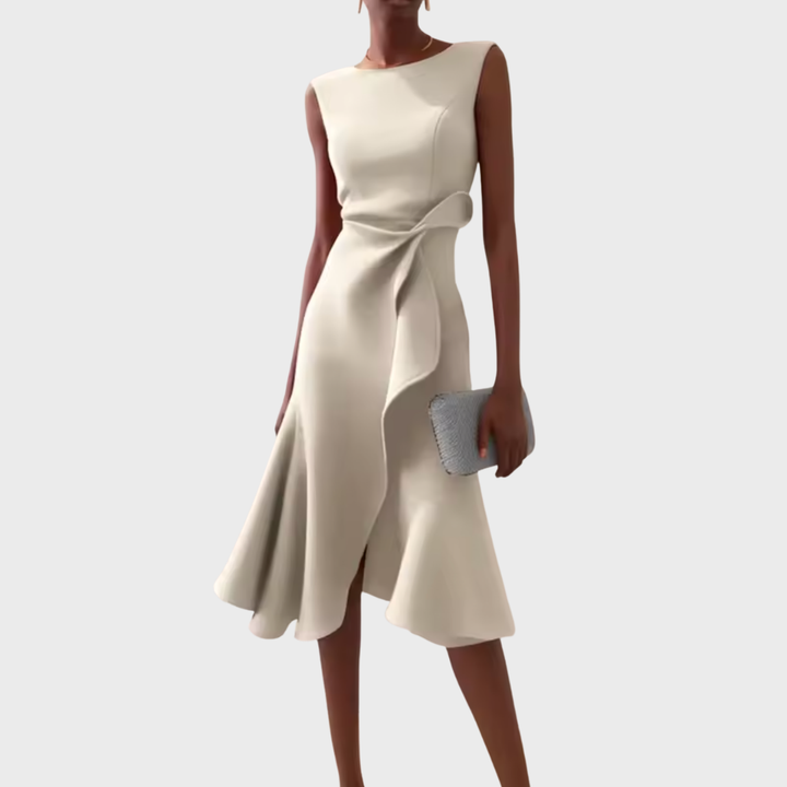 Amy's Wardrobe | Asymmetrical Draped Midi Dress