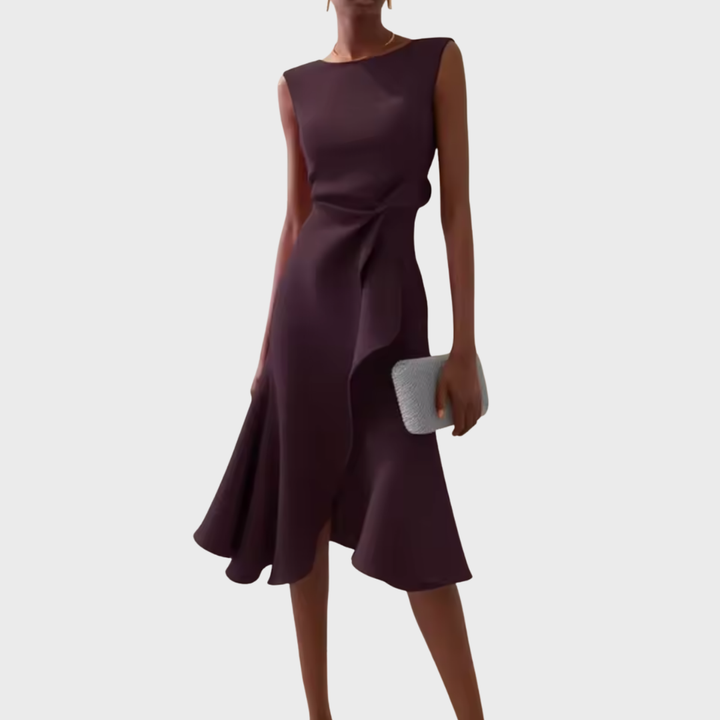 Amy's Wardrobe | Asymmetrical Draped Midi Dress