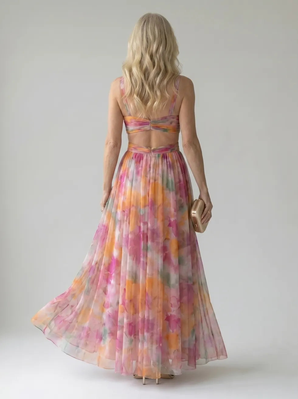 Isel | Soft Wrap Three Quarter Sleeve Maxi Dress