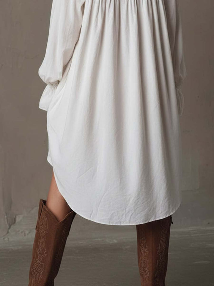Nysa - Floral Print Three Quarter Sleeve Mini Dress