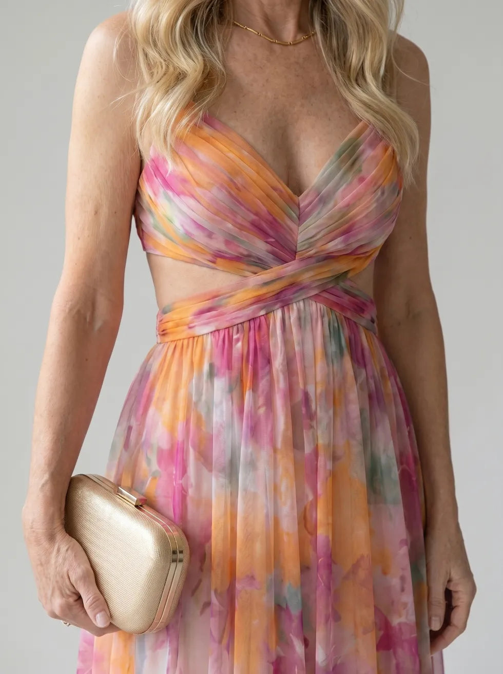 Isel | Soft Wrap Three Quarter Sleeve Maxi Dress
