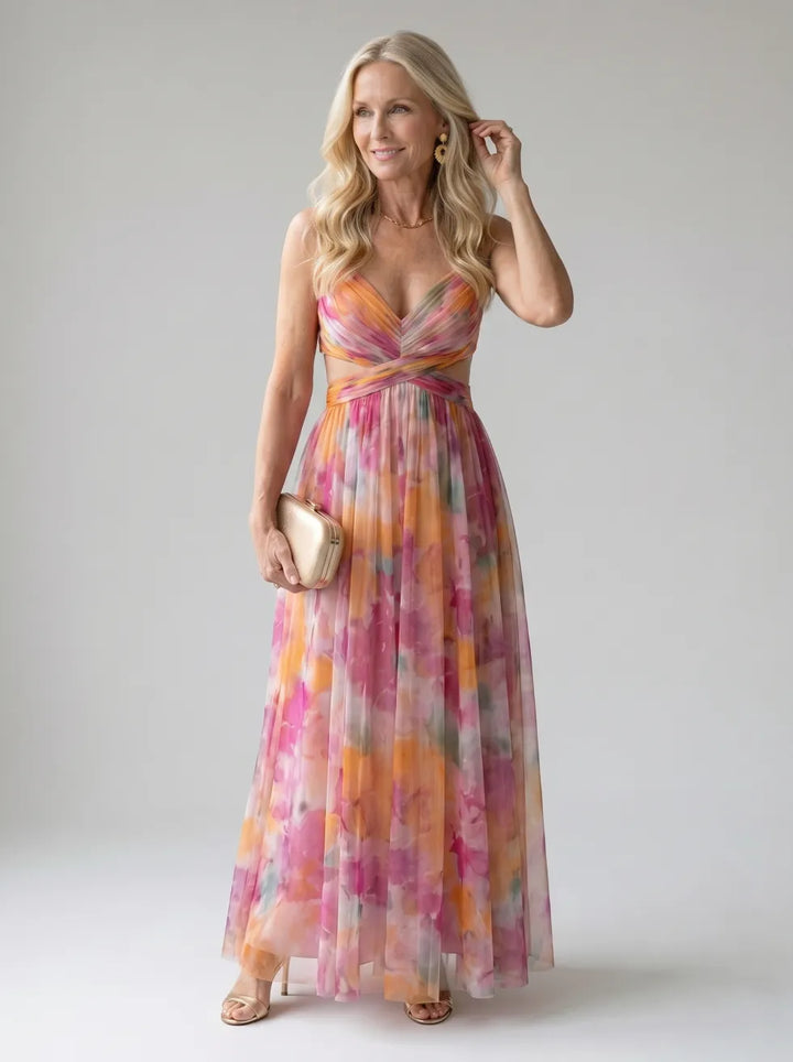 Isel | Soft Wrap Three Quarter Sleeve Maxi Dress