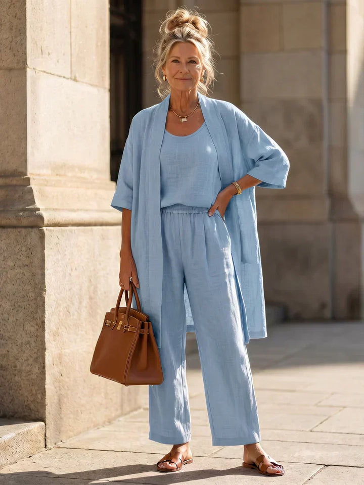 Lorrin Elegant Set | Textured Knit Maxi Dress