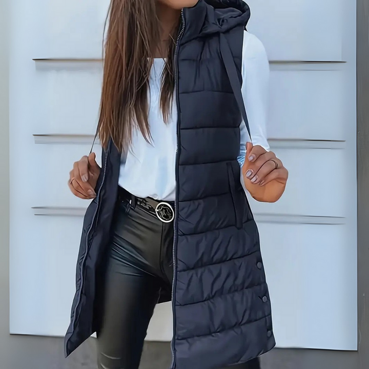 Mitchelle - Casual Long Sleeveless Puffer Vest