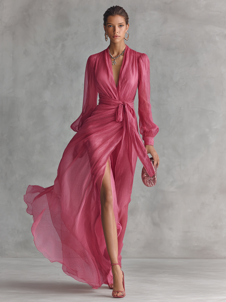 Charlee | Elegant Three Quarter Sleeve Midi Dress