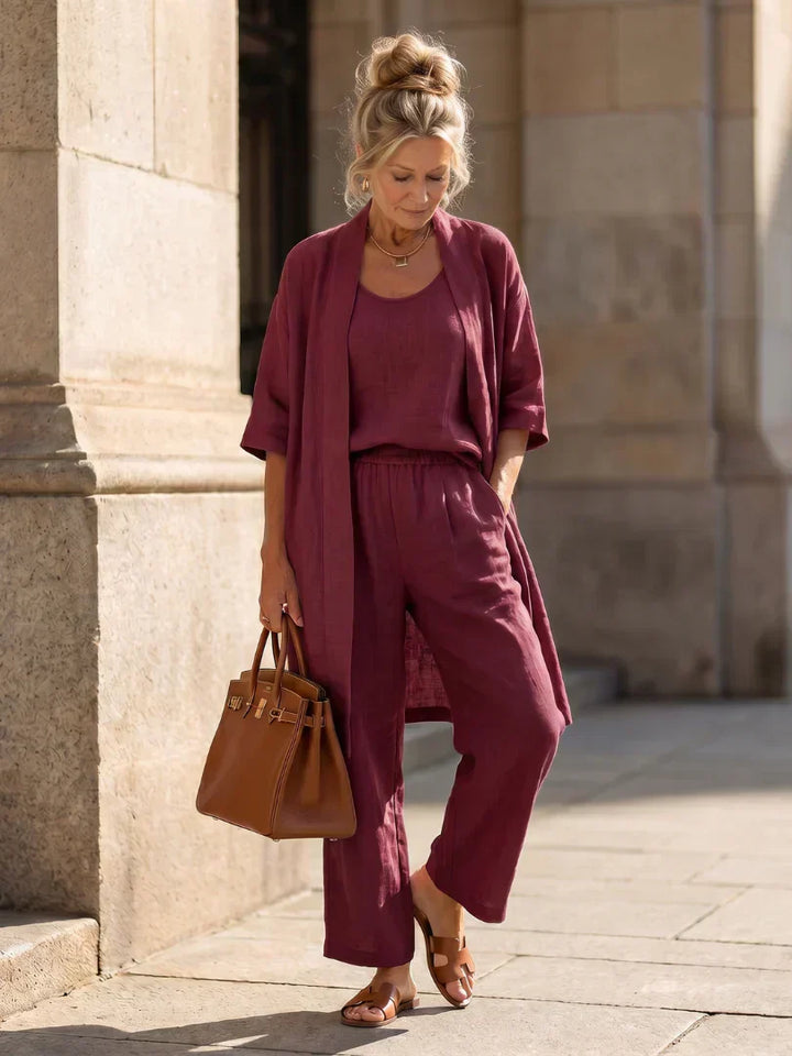 Lorrin Elegant Set | Textured Knit Maxi Dress
