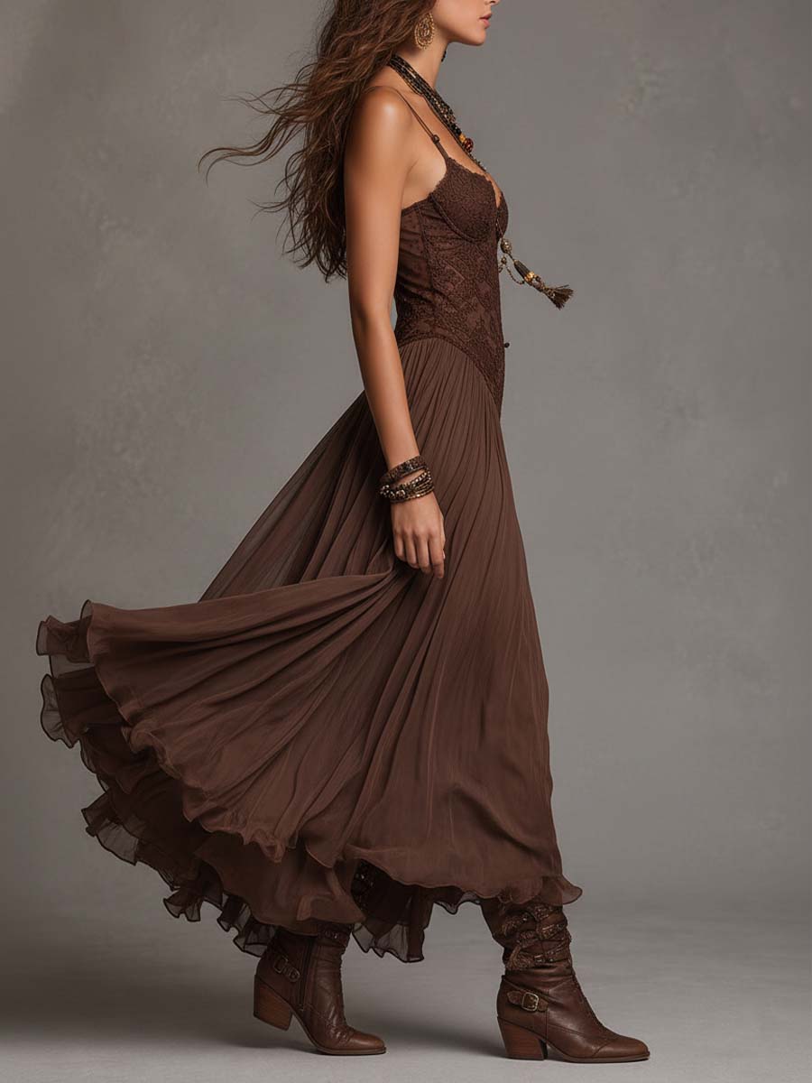 Dyann | Floral Print Chiffon Maxi Dress