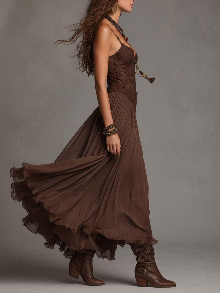 Dyann | Floral Print Chiffon Maxi Dress