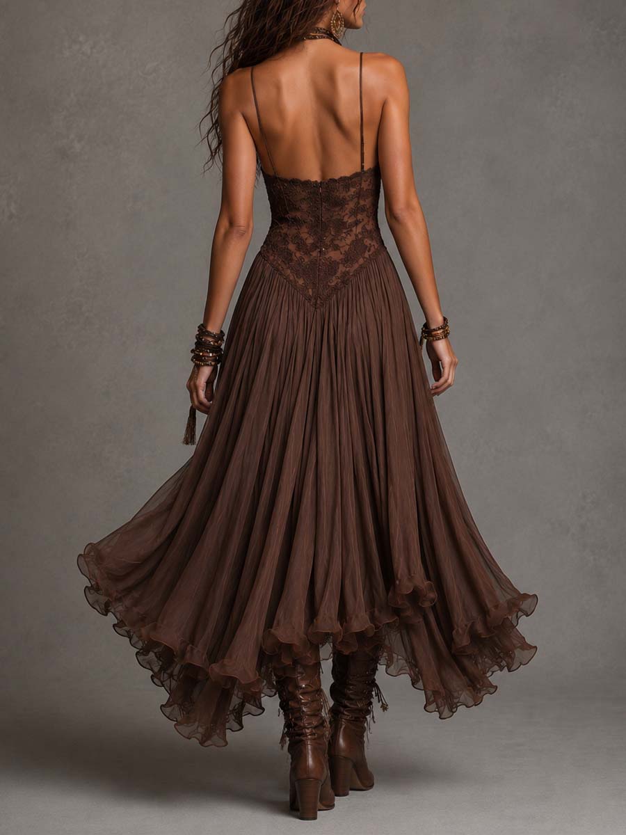 Dyann | Floral Print Chiffon Maxi Dress