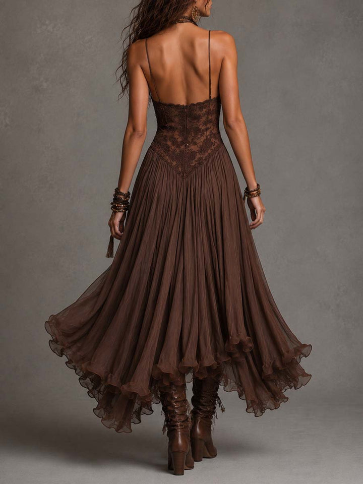 Dyann | Floral Print Chiffon Maxi Dress