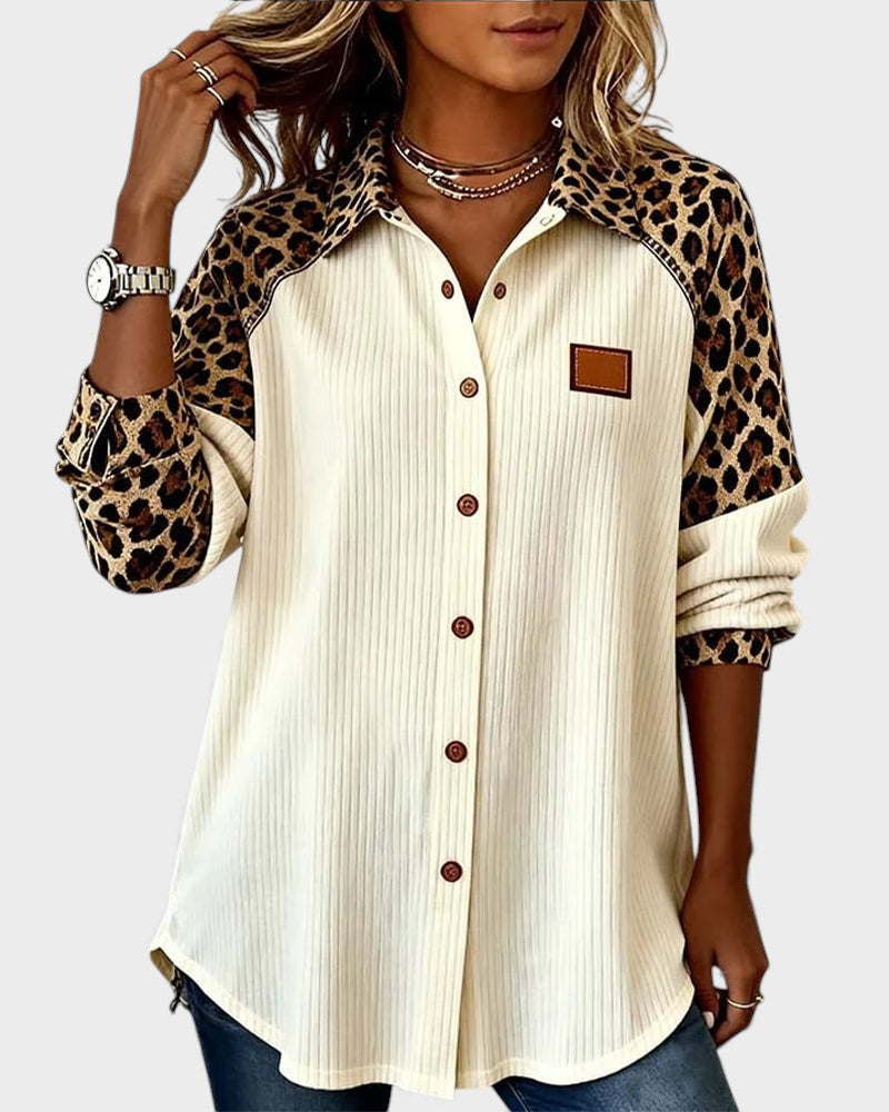 Jackie | Leopard Print Button-Down Shirt
