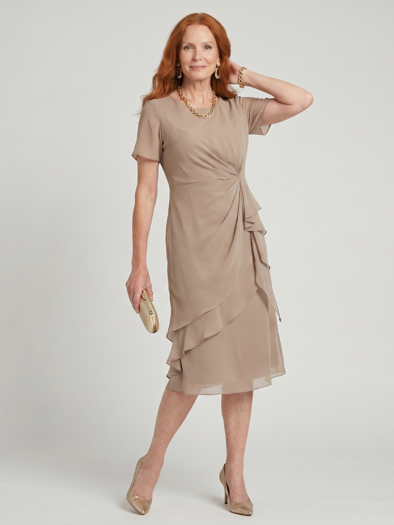 Ember | Elegant Three Quarter Sleeve Midi Dress