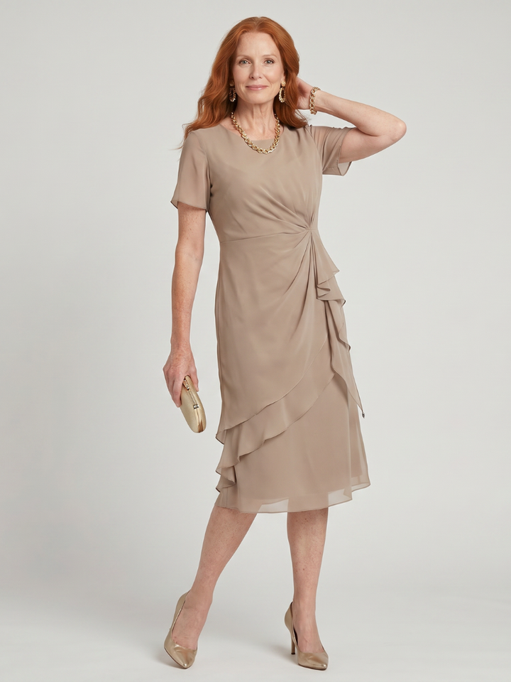 Ember | Elegant Three Quarter Sleeve Midi Dress