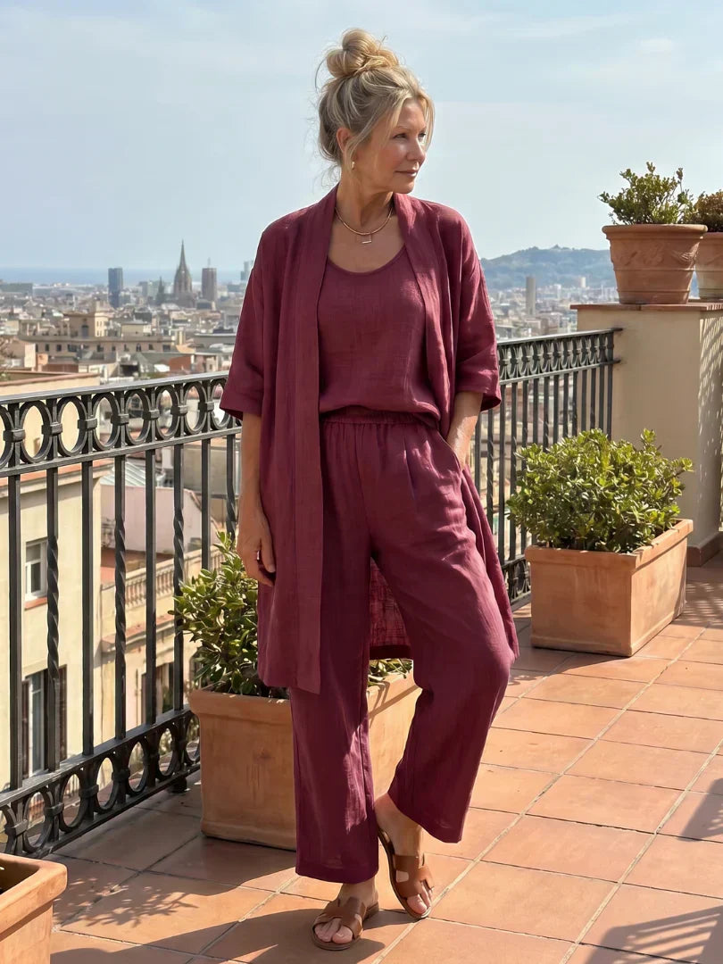 Lorrin Elegant Set | Textured Knit Maxi Dress