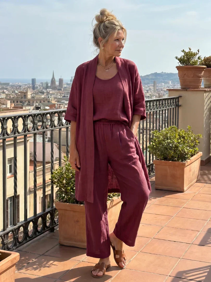Lorrin Elegant Set | Textured Knit Maxi Dress