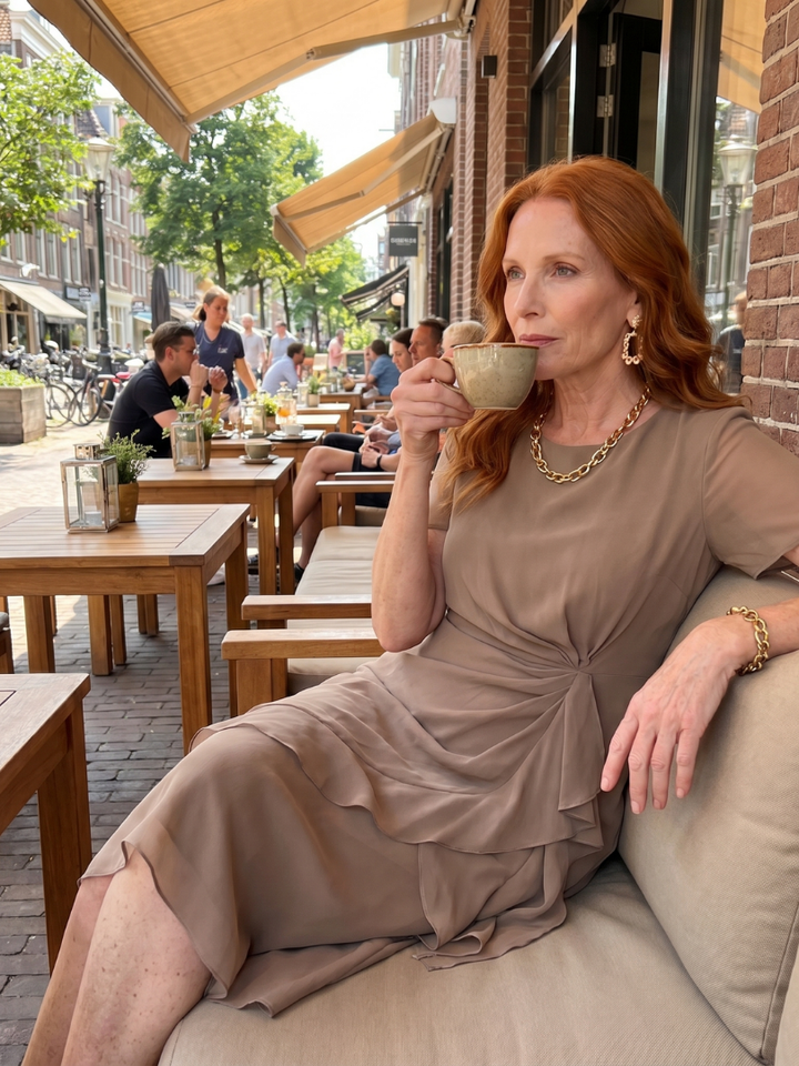 Ember | Elegant Three Quarter Sleeve Midi Dress