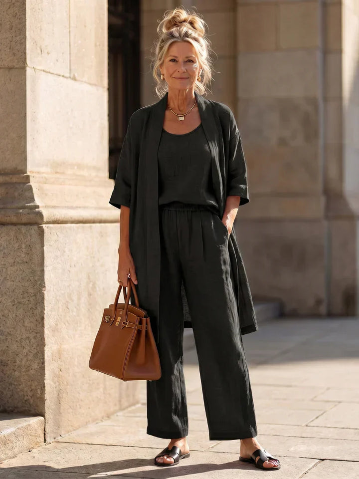 Lorrin Elegant Set | Textured Knit Maxi Dress