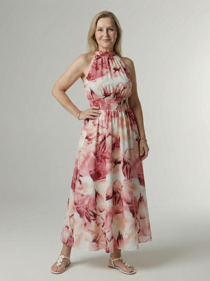 Sylin Gathered Halter Midi Dress - Elegant silhouette, gathered design, flattering fit Midi Dress