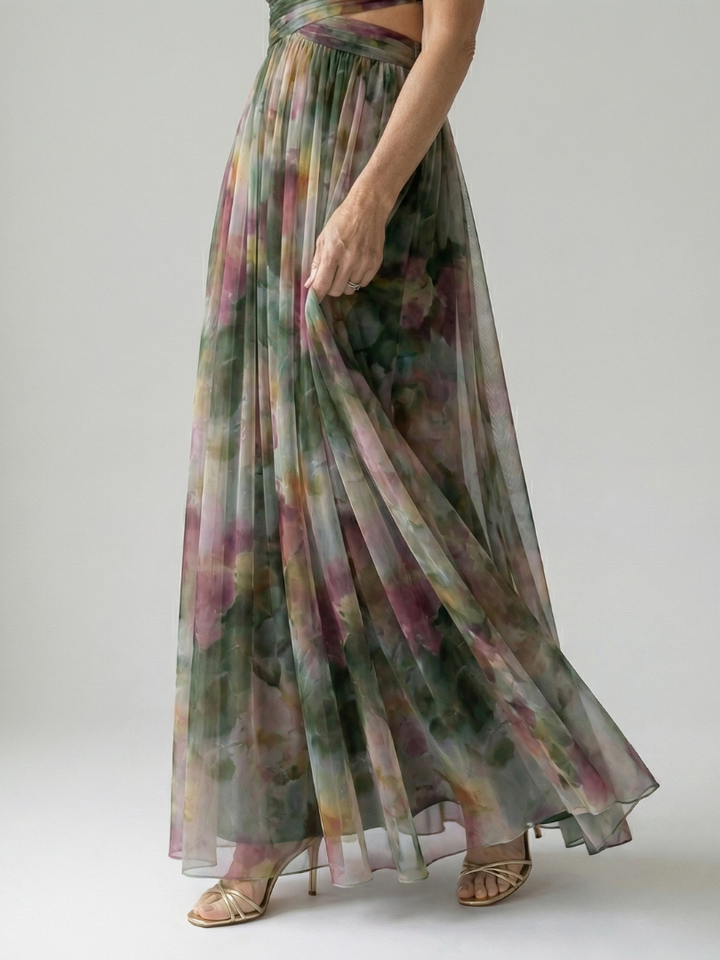 Isel | Soft Wrap Three Quarter Sleeve Maxi Dress