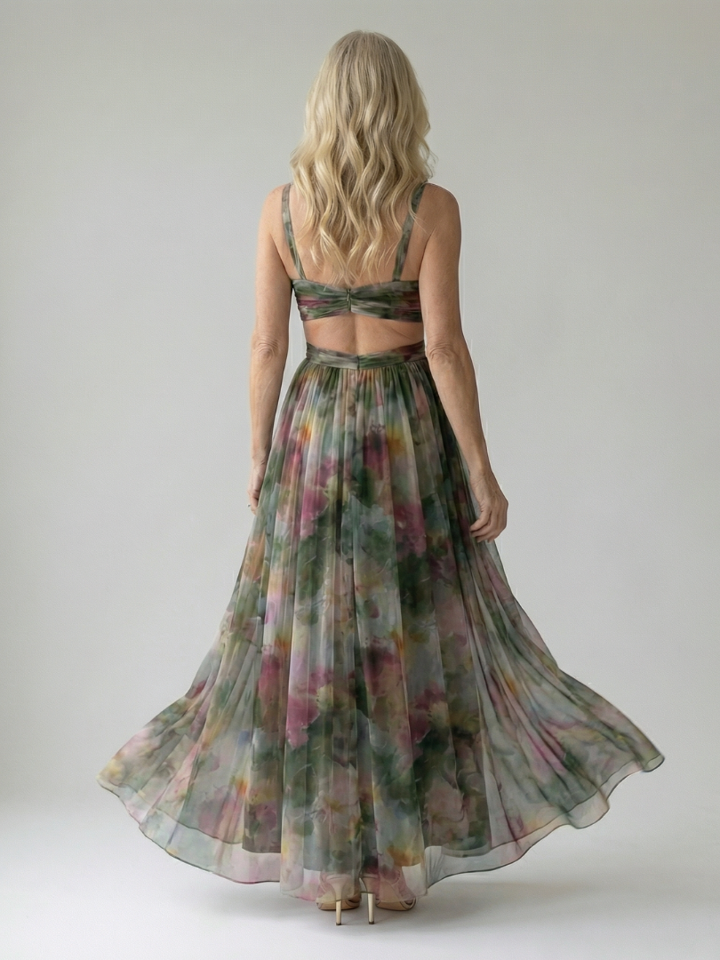 Isel | Soft Wrap Three Quarter Sleeve Maxi Dress