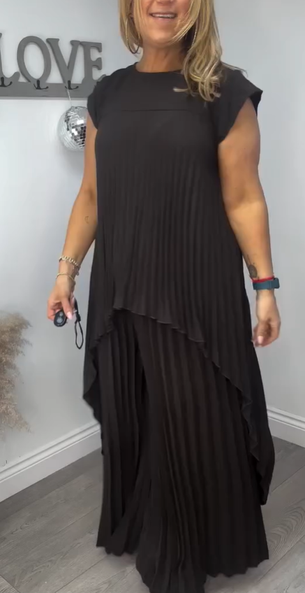 Sherry | Pleated, Wide-Leg Pants Set