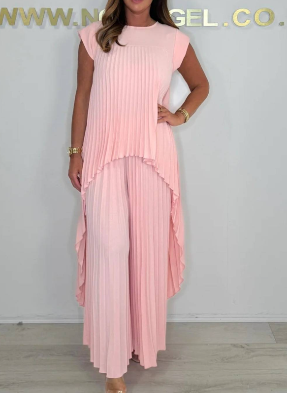 Sherry | Pleated, Wide-Leg Pants Set