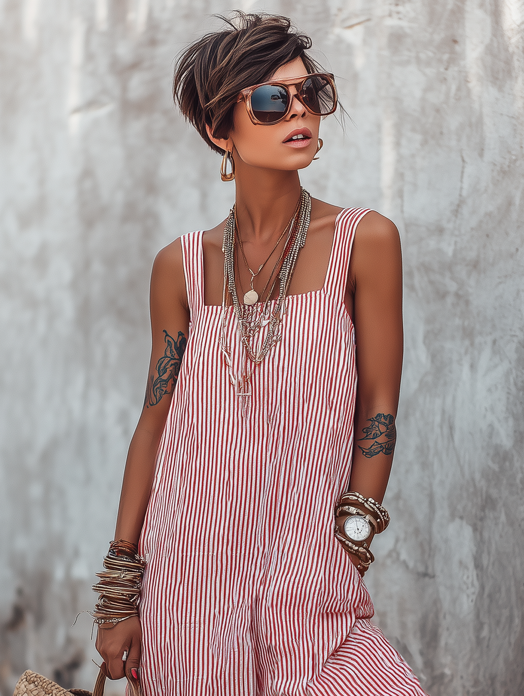 Chloe | Chic Jumpsuit with Three Quarter Sleeves and Tailored Fit