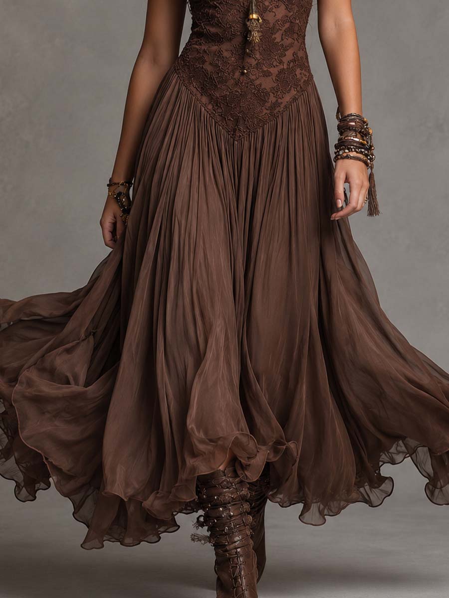 Dyann | Floral Print Chiffon Maxi Dress