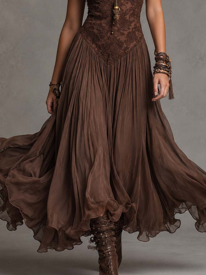 Dyann | Floral Print Chiffon Maxi Dress