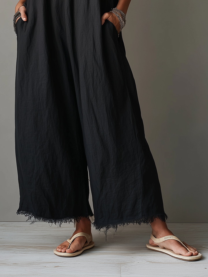 Serina | Chic Jumpsuit with Belted Waist and Wide Legs