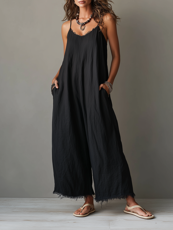 Serina | Chic Jumpsuit with Belted Waist and Wide Legs