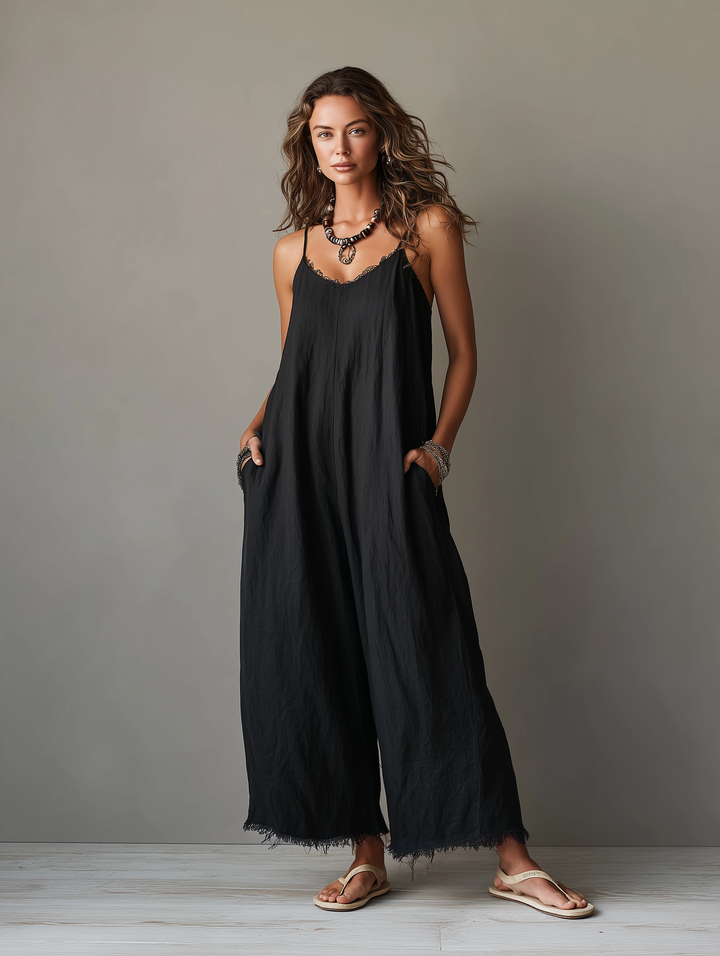 Serina | Chic Jumpsuit with Belted Waist and Wide Legs