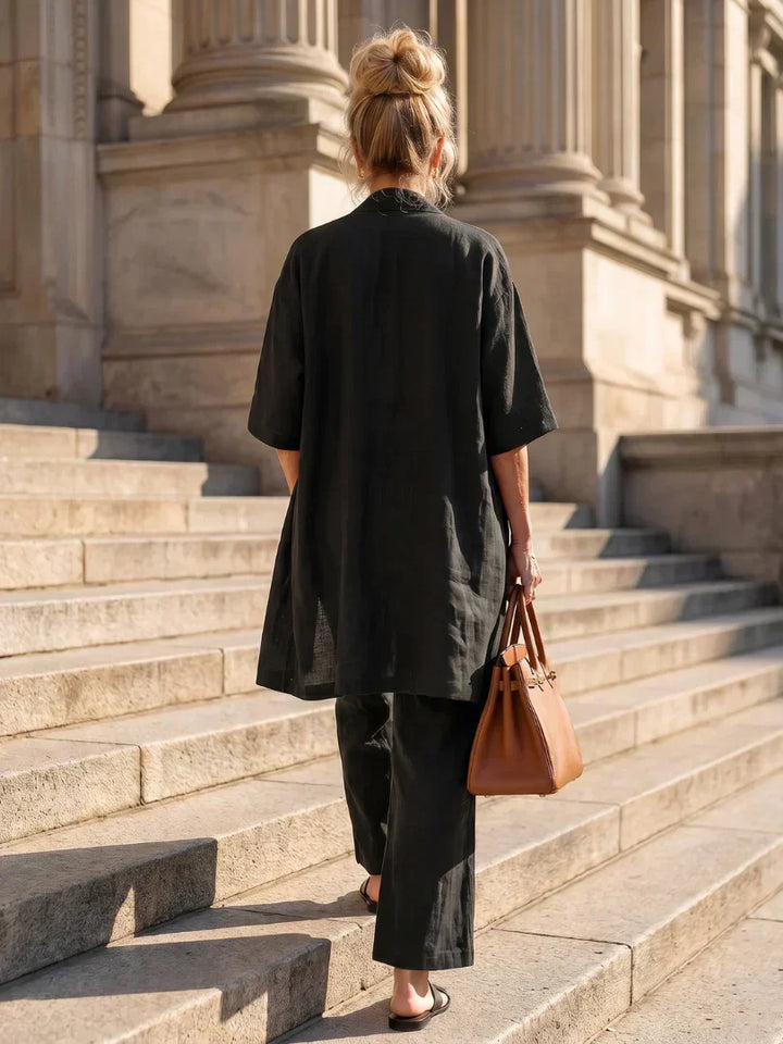 Lorrin Elegant Set | Textured Knit Maxi Dress