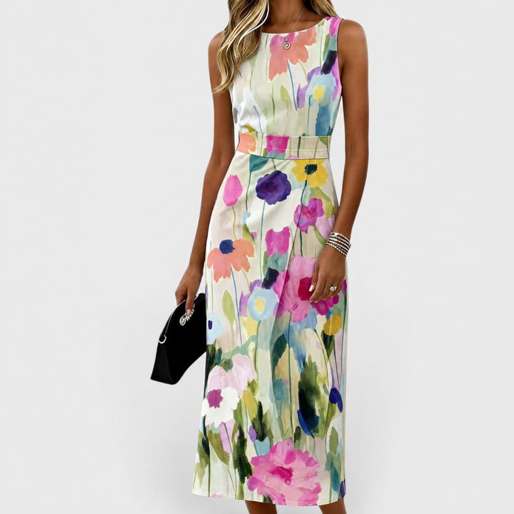 Cass | Elegant Three Quarter Sleeve Midi Dress