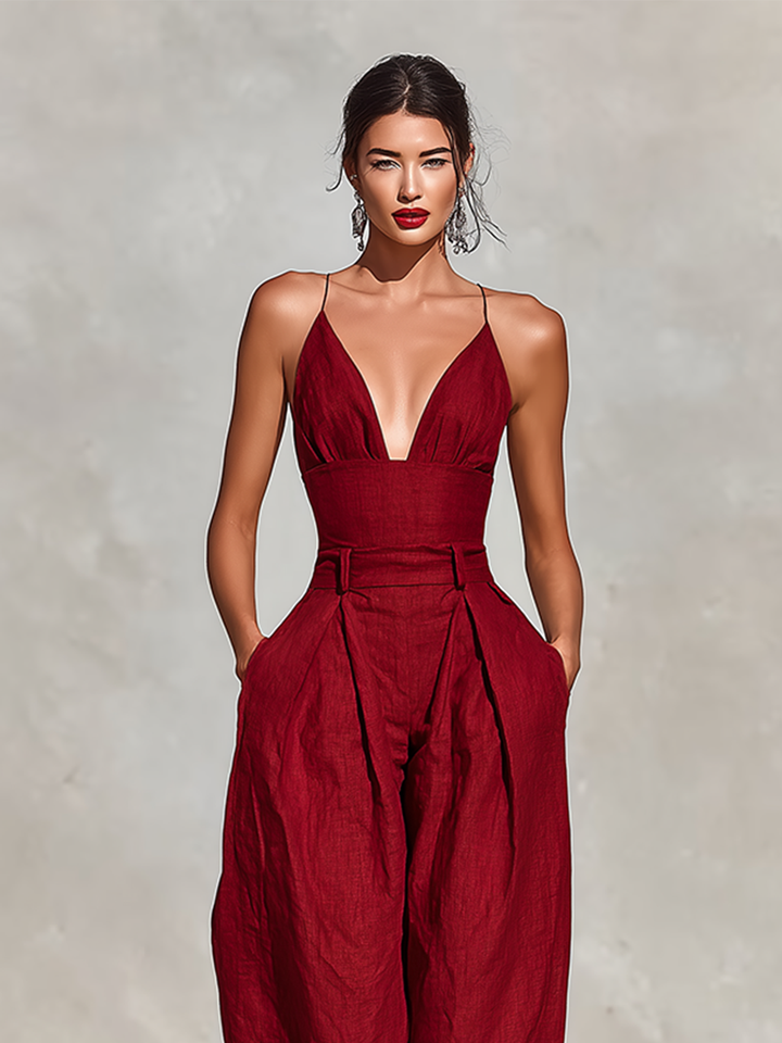Hellen | Chic Jumpsuit with Belted Waist and Wide Legs