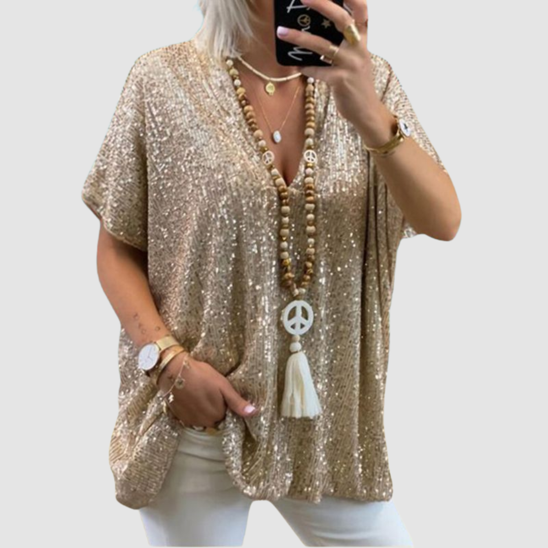 Fayne - Sequin V-Neck Elegant Top