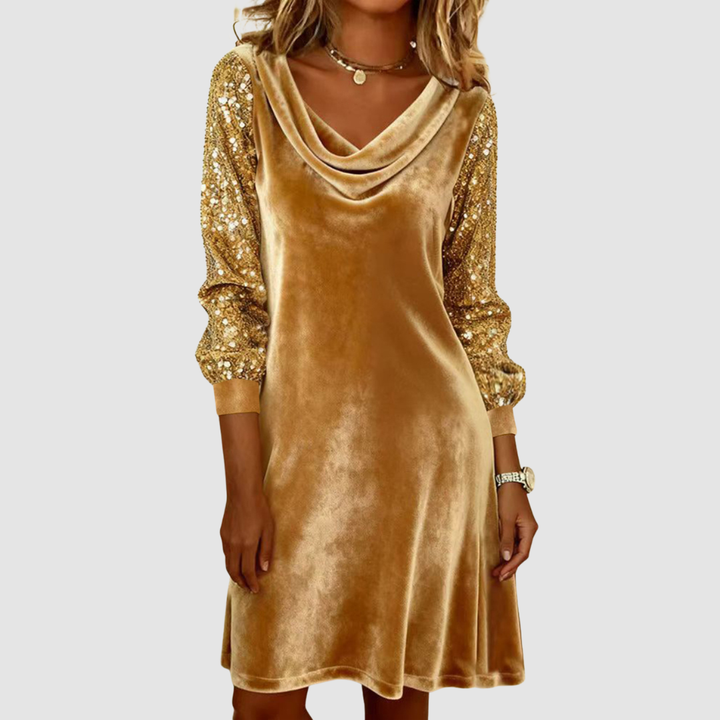 Jhanna | Elegant Three Quarter Sleeve Midi Dress