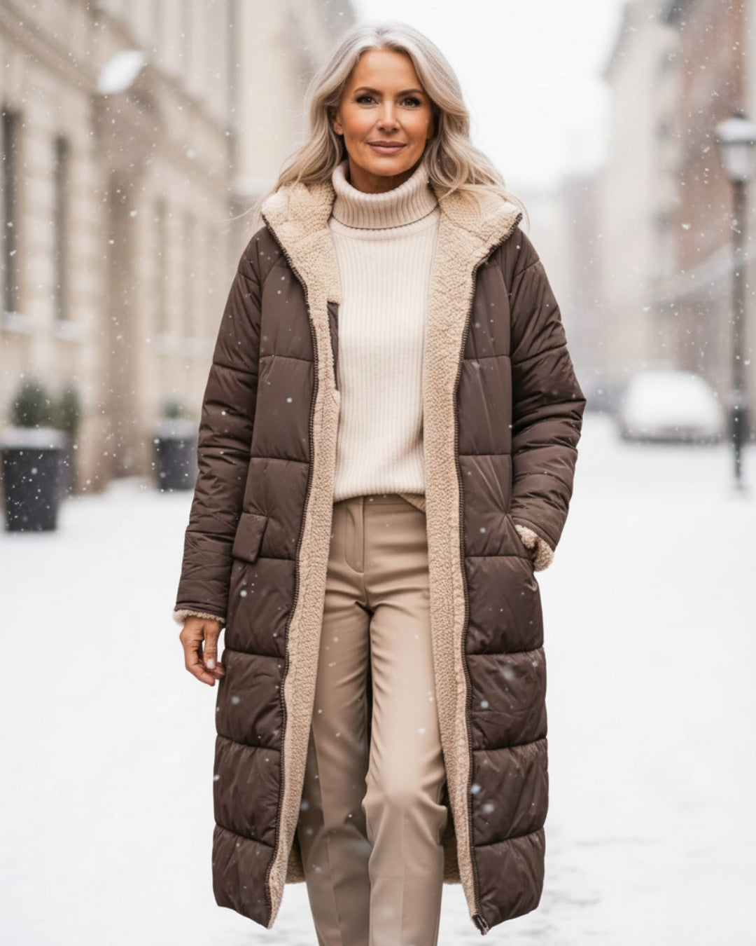 Sheena | Long Sleeve, Quilted, Warm Winter Coat