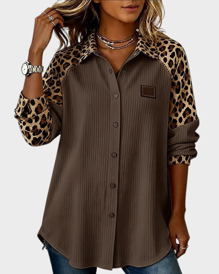 Jackie | Leopard Print Button-Down Shirt