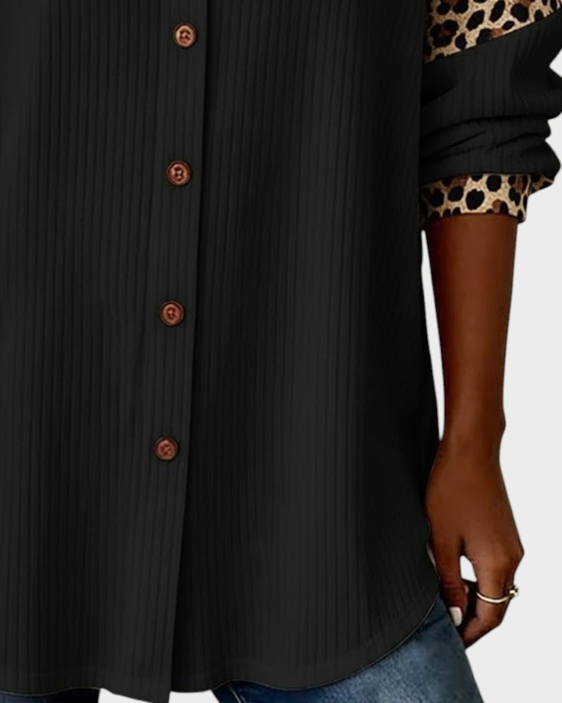 Jackie | Leopard Print Button-Down Shirt
